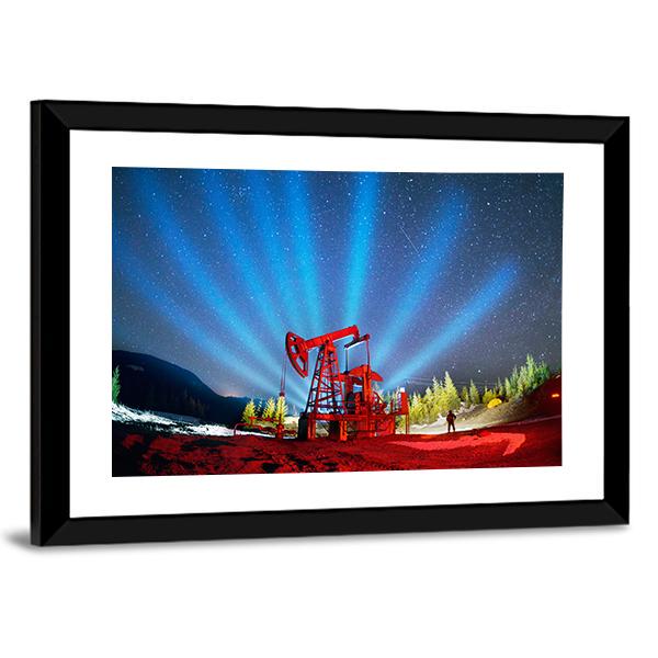 Oil &amp; Gas Extraction Pump Canvas Wall Art-5 Horizontal-Gallery Wrap-22" x 12"-Tiaracle