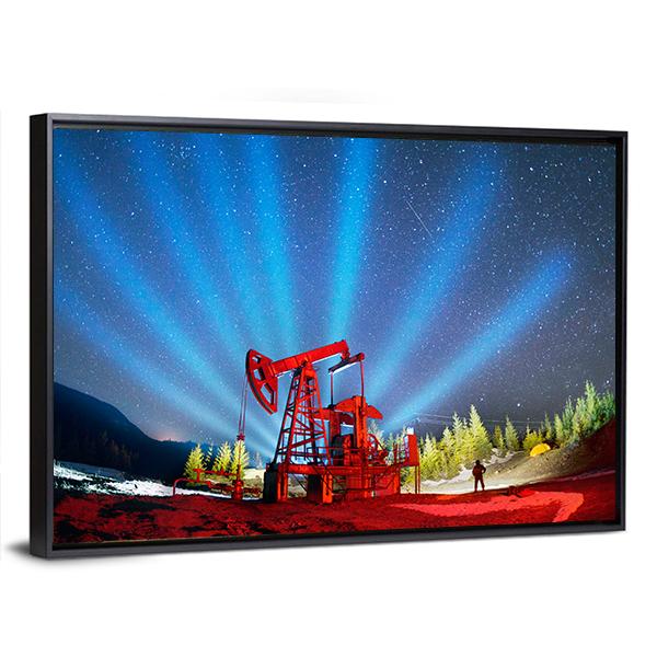 Oil &amp; Gas Extraction Pump Canvas Wall Art-5 Horizontal-Gallery Wrap-22" x 12"-Tiaracle