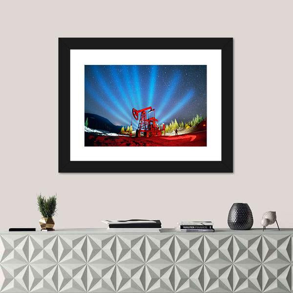 Oil &amp; Gas Extraction Pump Panoramic Canvas Wall Art-1 Piece-36" x 12"-Tiaracle