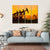 Oil Pump On Orange Sunset Canvas Wall Art-4 Horizontal-Gallery Wrap-34" x 24"-Tiaracle