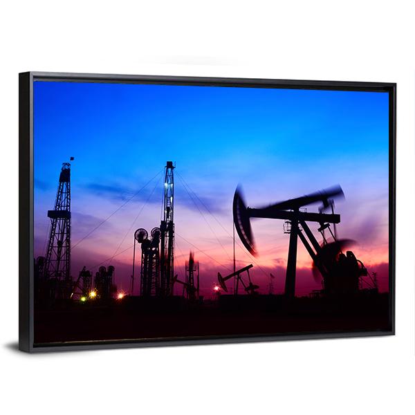 Oil Pumping Unit Canvas Wall Art-3 Horizontal-Gallery Wrap-25" x 16"-Tiaracle