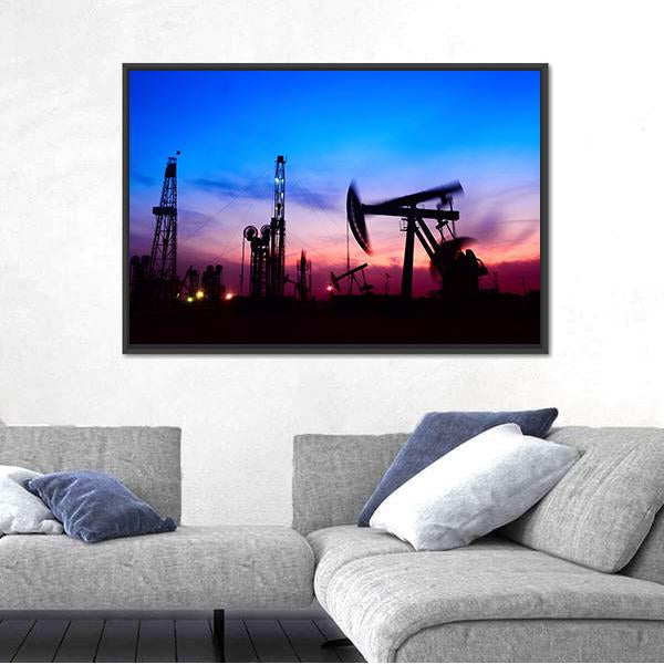 Oil Pumping Unit Canvas Wall Art-3 Horizontal-Gallery Wrap-25" x 16"-Tiaracle