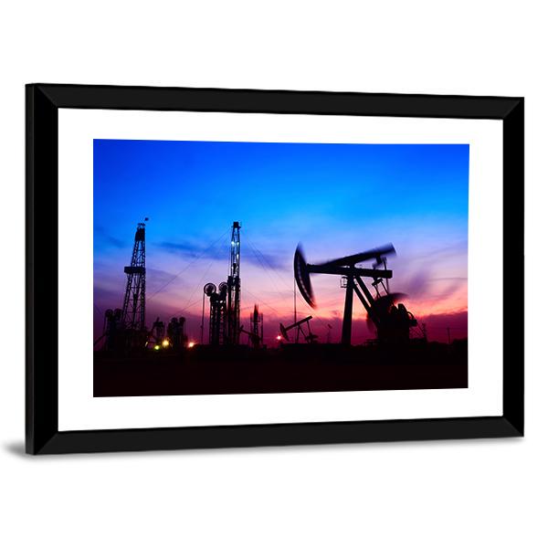 Oil Pumping Unit Canvas Wall Art-3 Horizontal-Gallery Wrap-25" x 16"-Tiaracle