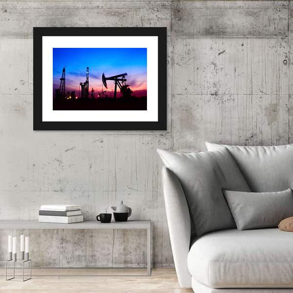 Oil Pumping Unit Canvas Wall Art-3 Horizontal-Gallery Wrap-25" x 16"-Tiaracle