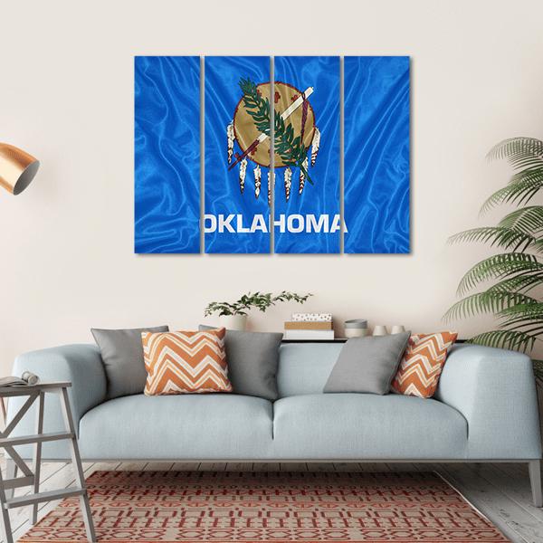 Oklahoma Flag Canvas Wall Art-4 Horizontal-Gallery Wrap-34" x 24"-Tiaracle