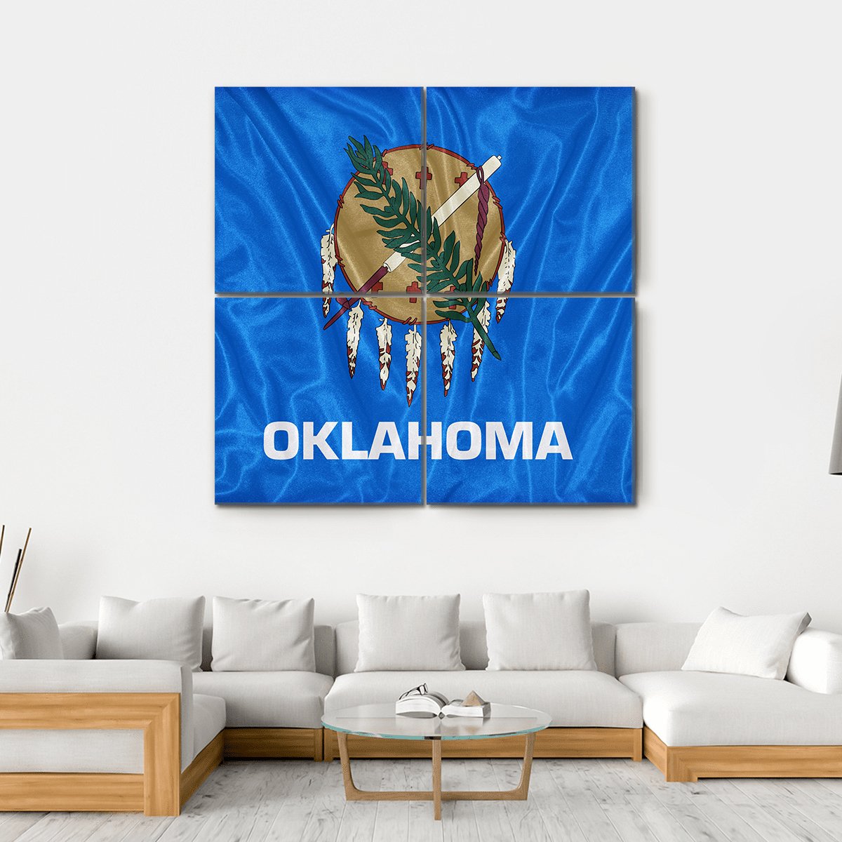 Oklahoma Flag Canvas Wall Art-4 Square-Gallery Wrap-17" x 17"-Tiaracle