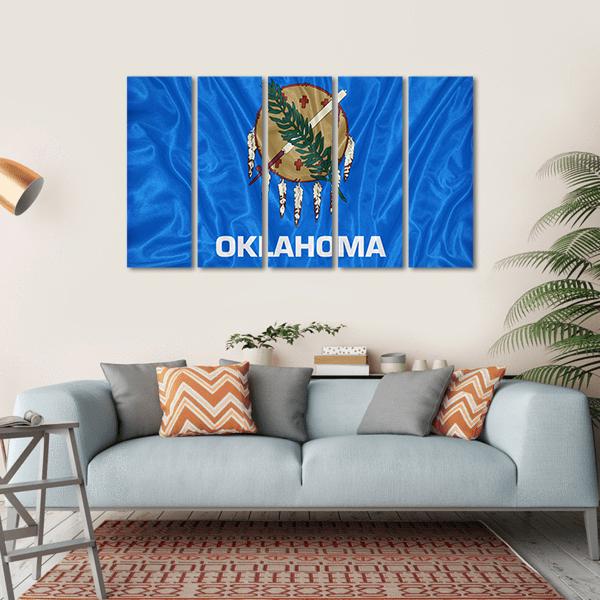 Oklahoma Flag Canvas Wall Art-5 Horizontal-Gallery Wrap-22" x 12"-Tiaracle