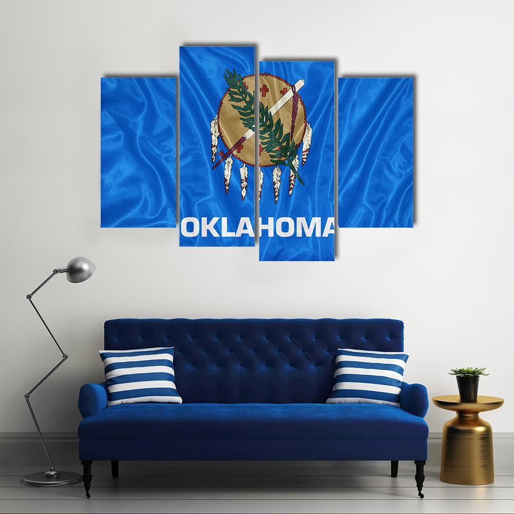 Oklahoma Flag Canvas Wall Art-4 Pop-Gallery Wrap-50" x 32"-Tiaracle