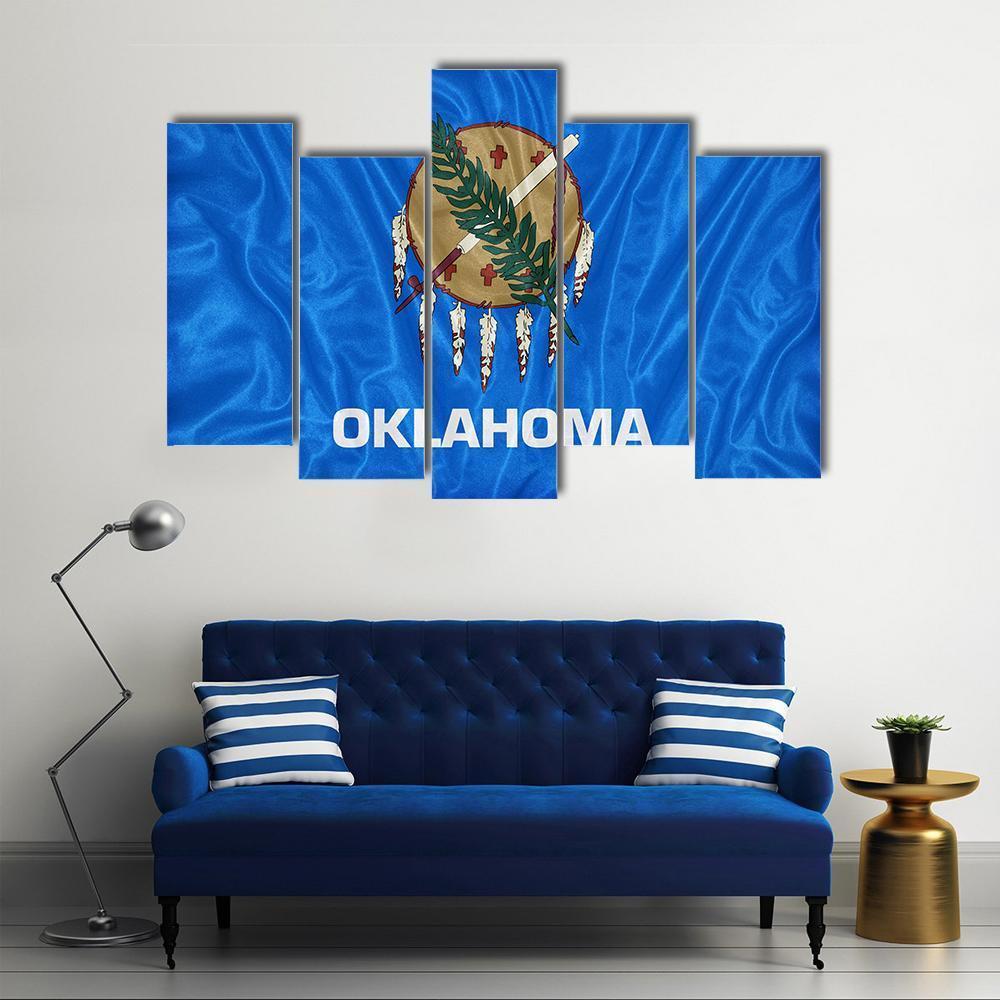 Oklahoma Flag Canvas Wall Art-3 Horizontal-Gallery Wrap-37" x 24"-Tiaracle