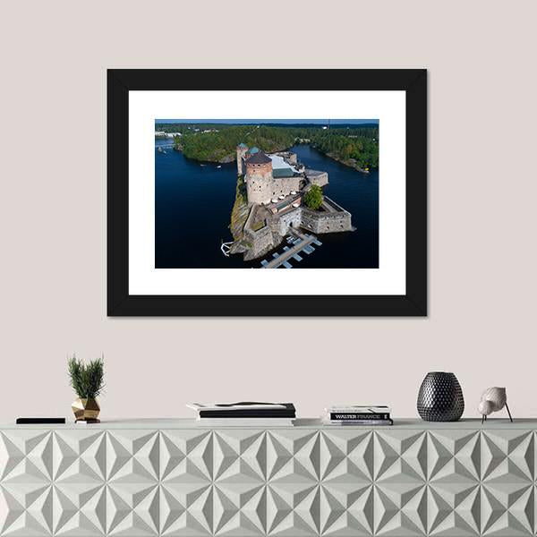 Olavinlinna Fortress Finland Canvas Wall Art-1 Piece-Framed Print-20" x 16"-Tiaracle
