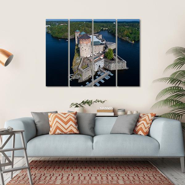 Olavinlinna Fortress Finland Canvas Wall Art-4 Horizontal-Gallery Wrap-34" x 24"-Tiaracle