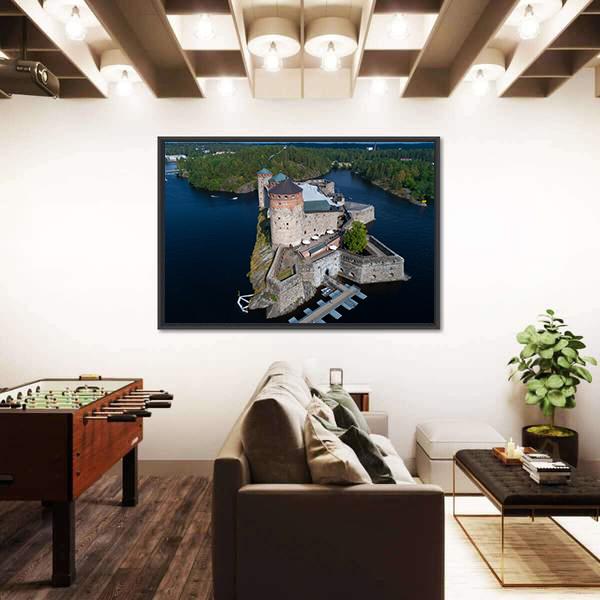 Olavinlinna Fortress Finland Canvas Wall Art-3 Horizontal-Gallery Wrap-25" x 16"-Tiaracle