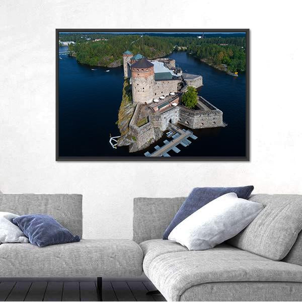Olavinlinna Fortress Finland Canvas Wall Art-3 Horizontal-Gallery Wrap-25" x 16"-Tiaracle