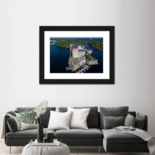 Olavinlinna Fortress Finland Canvas Wall Art-3 Horizontal-Gallery Wrap-25" x 16"-Tiaracle