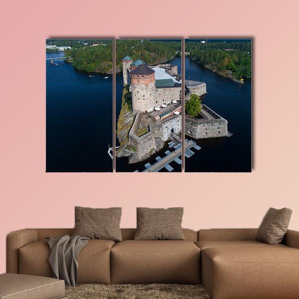 Olavinlinna Fortress Finland Canvas Wall Art-3 Horizontal-Gallery Wrap-37" x 24"-Tiaracle