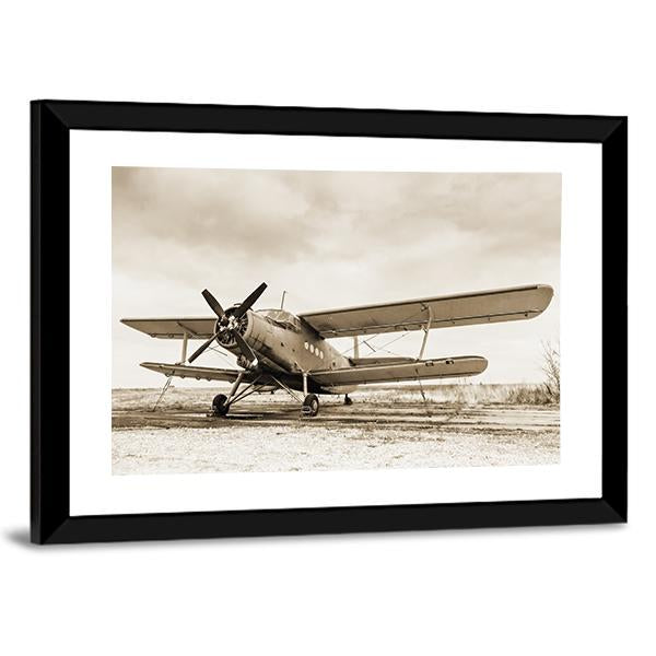 Old Airplane Canvas Wall Art-3 Horizontal-Gallery Wrap-25" x 16"-Tiaracle