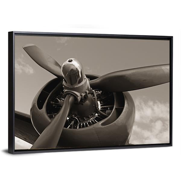 Old Airplane Propeller Canvas Wall Art-3 Horizontal-Gallery Wrap-25" x 16"-Tiaracle