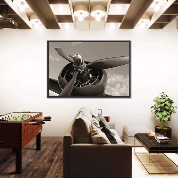Old Airplane Propeller Canvas Wall Art-3 Horizontal-Gallery Wrap-25" x 16"-Tiaracle