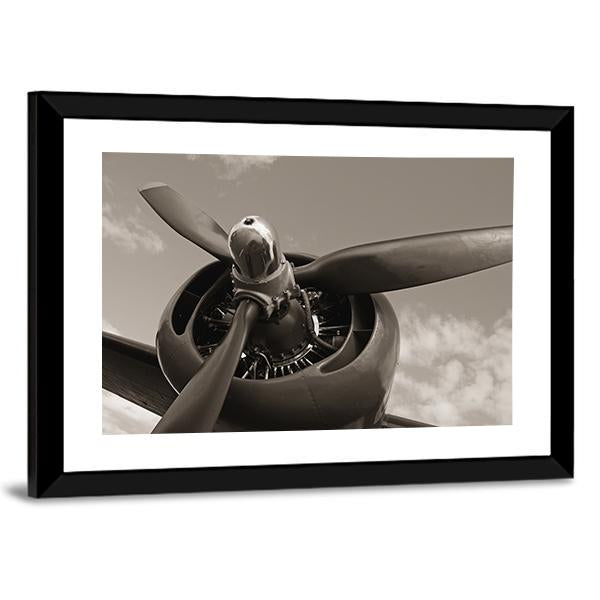 Old Airplane Propeller Canvas Wall Art-3 Horizontal-Gallery Wrap-25" x 16"-Tiaracle