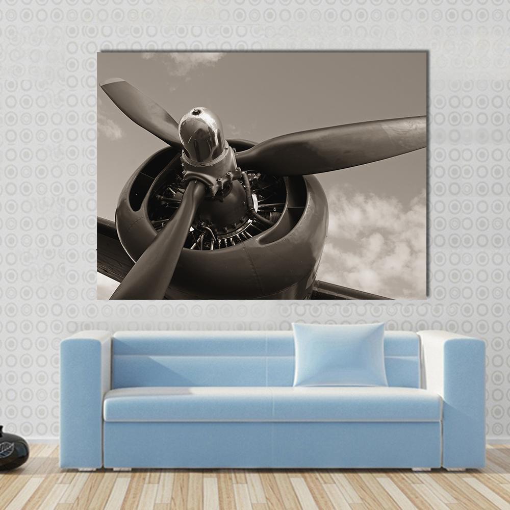 Old Airplane Propeller Canvas Wall Art-4 Square-Gallery Wrap-17" x 17"-Tiaracle