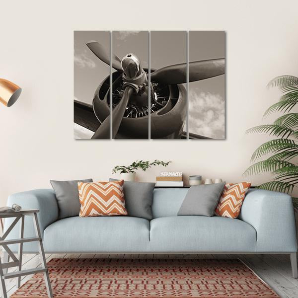 Old Airplane Propeller Canvas Wall Art-4 Horizontal-Gallery Wrap-34" x 24"-Tiaracle