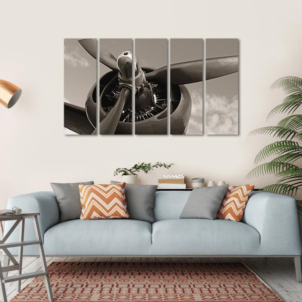 Old Airplane Propeller Canvas Wall Art-5 Horizontal-Gallery Wrap-22" x 12"-Tiaracle