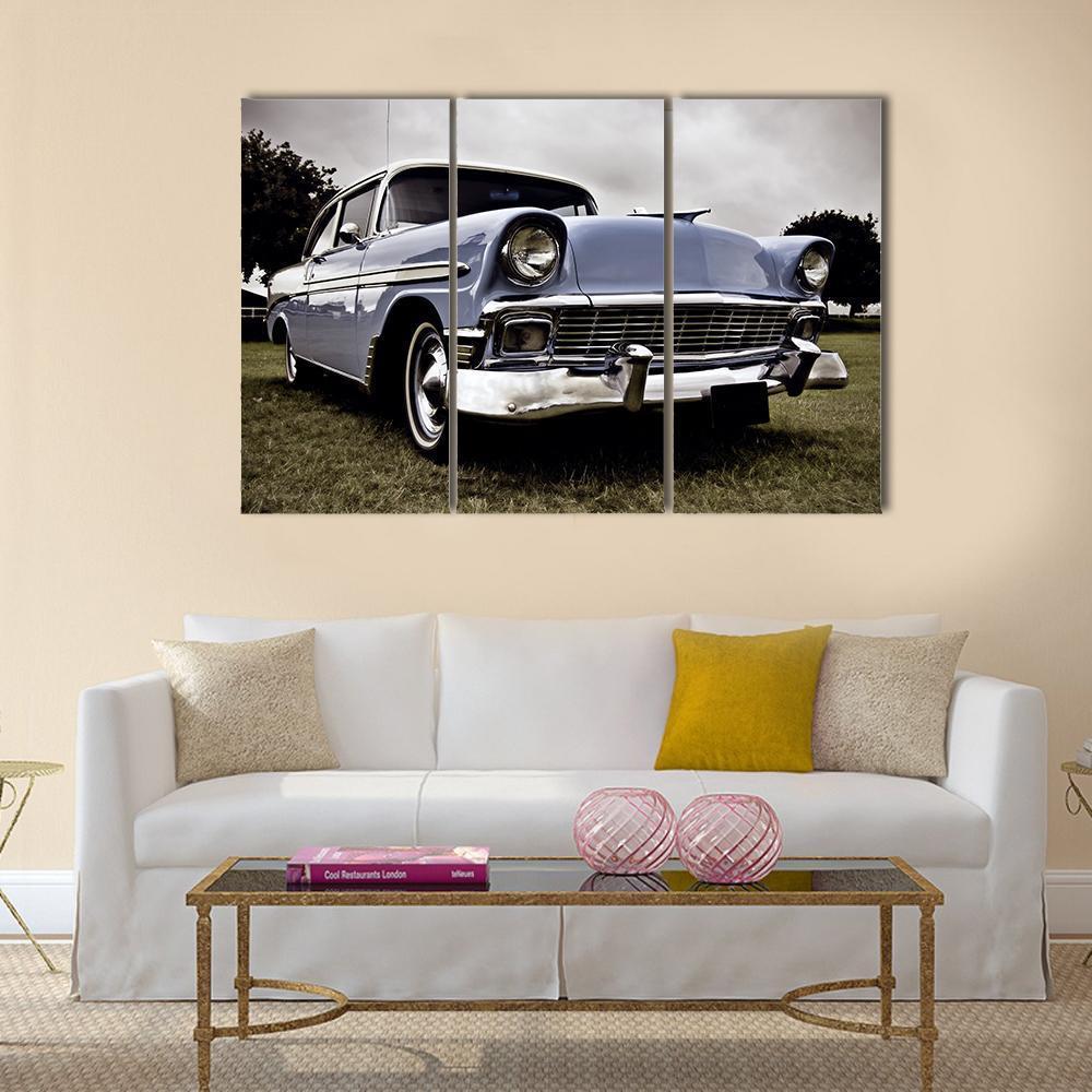 Old American Car Canvas Wall Art-3 Horizontal-Gallery Wrap-37" x 24"-Tiaracle