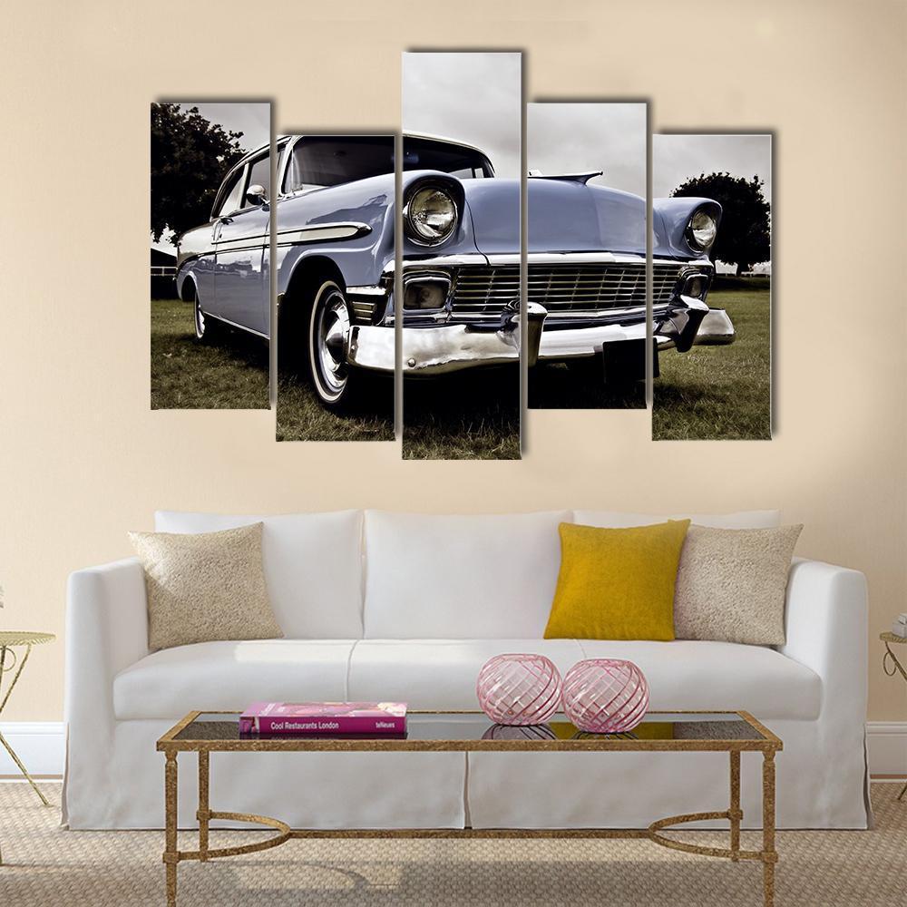 Old American Car Canvas Wall Art-5 Pop-Gallery Wrap-47" x 32"-Tiaracle