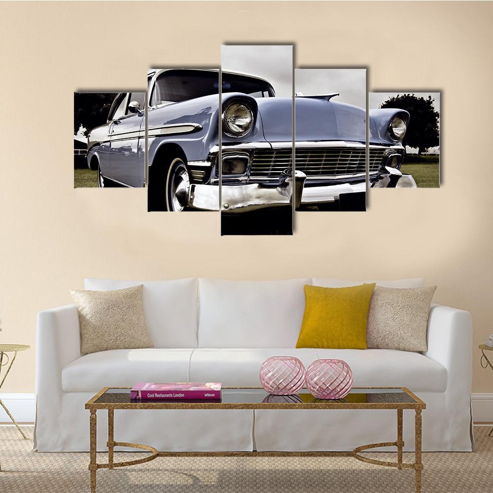 Old American Car Canvas Wall Art-4 Pop-Gallery Wrap-50" x 32"-Tiaracle