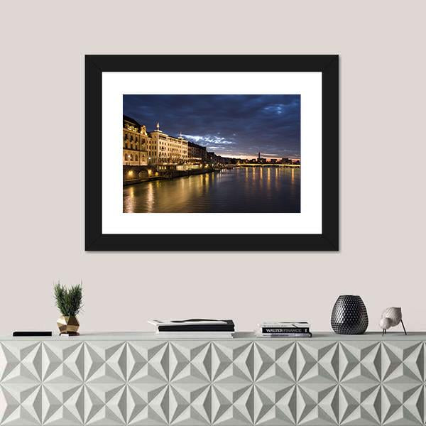 Old Basel Switzerland Canvas Wall Art-1 Piece-Framed Print-20" x 16"-Tiaracle
