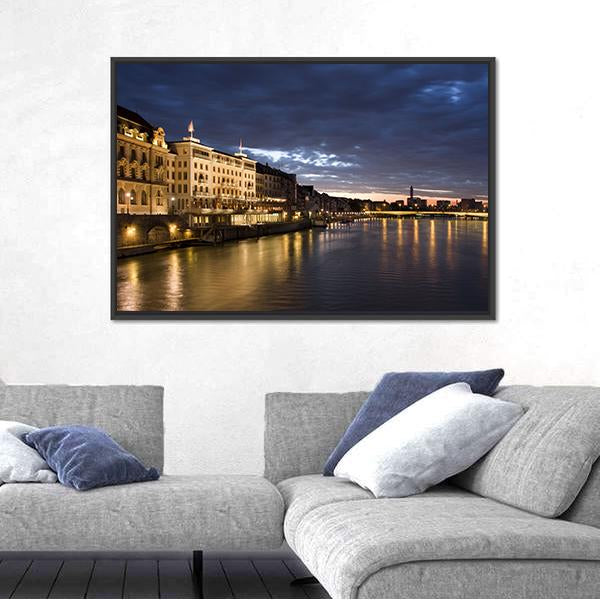 Old Basel Switzerland Canvas Wall Art-3 Horizontal-Gallery Wrap-25" x 16"-Tiaracle