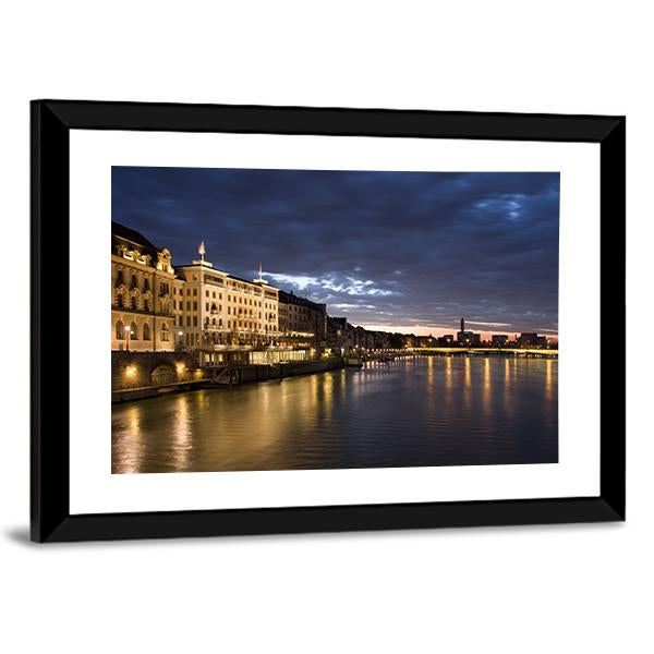Old Basel Switzerland Canvas Wall Art-3 Horizontal-Gallery Wrap-25" x 16"-Tiaracle
