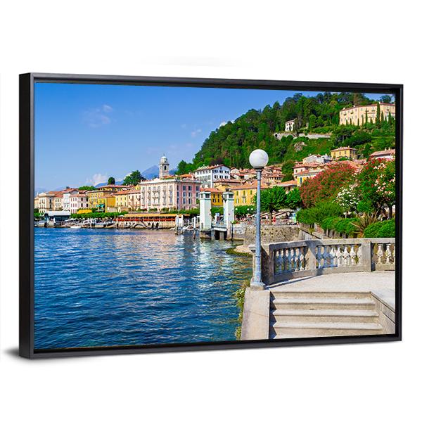 Old Bellagio With Como Lake Canvas Wall Art-3 Horizontal-Gallery Wrap-25&quot; x 16&quot;-Tiaracle