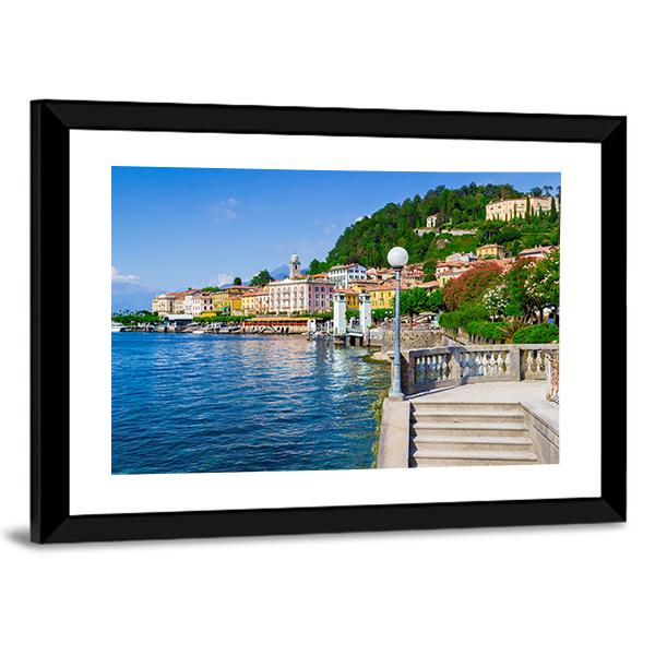 Old Bellagio With Como Lake Canvas Wall Art-3 Horizontal-Gallery Wrap-25&quot; x 16&quot;-Tiaracle