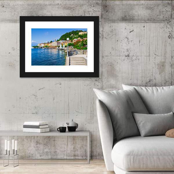 Old Bellagio With Como Lake Canvas Wall Art-3 Horizontal-Gallery Wrap-25&quot; x 16&quot;-Tiaracle