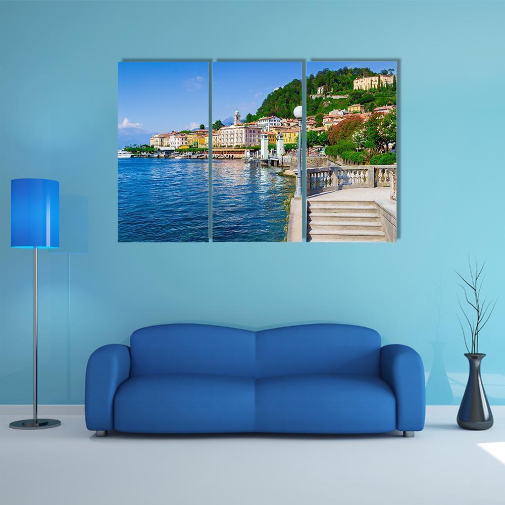Old Bellagio With Como Lake Canvas Wall Art-3 Horizontal-Gallery Wrap-37&quot; x 24&quot;-Tiaracle