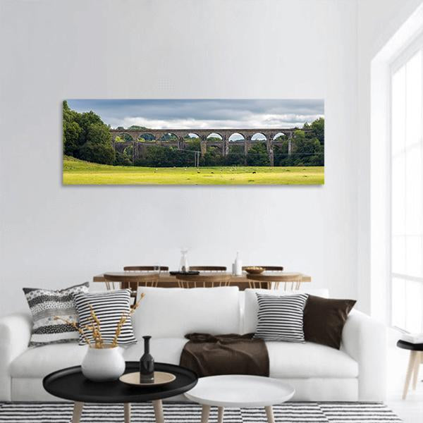 Chirk Aqueduct & Viaduct Panoramic Canvas Wall Art-1 Piece-36" x 12"-Tiaracle