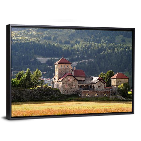 Old Building In Silvaplana Canvas Wall Art-3 Horizontal-Gallery Wrap-25" x 16"-Tiaracle