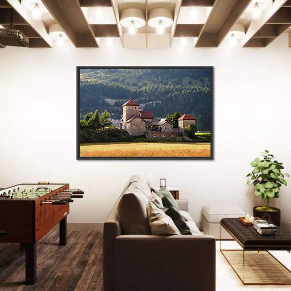 Old Building In Silvaplana Canvas Wall Art-3 Horizontal-Gallery Wrap-25" x 16"-Tiaracle