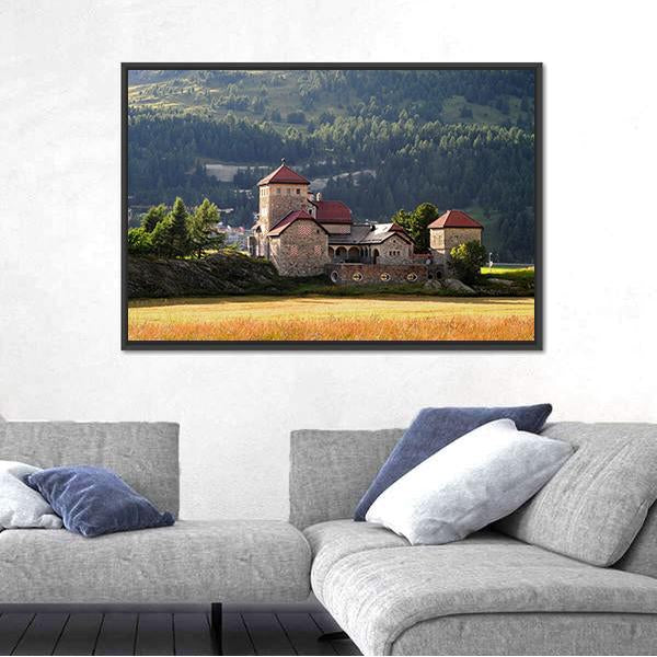 Old Building In Silvaplana Canvas Wall Art-3 Horizontal-Gallery Wrap-25" x 16"-Tiaracle