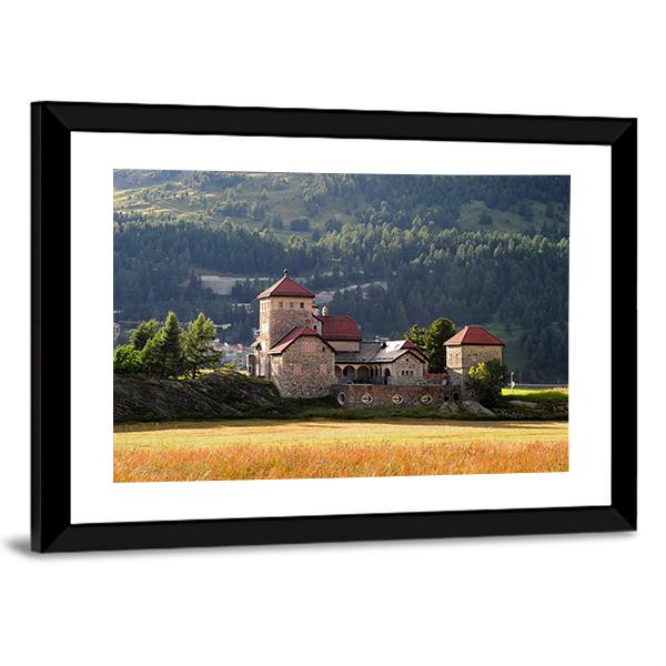 Old Building In Silvaplana Canvas Wall Art-3 Horizontal-Gallery Wrap-25" x 16"-Tiaracle