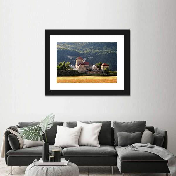 Old Building In Silvaplana Canvas Wall Art-3 Horizontal-Gallery Wrap-25" x 16"-Tiaracle
