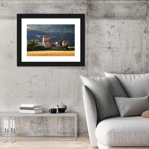 Old Building In Silvaplana Canvas Wall Art-3 Horizontal-Gallery Wrap-25" x 16"-Tiaracle