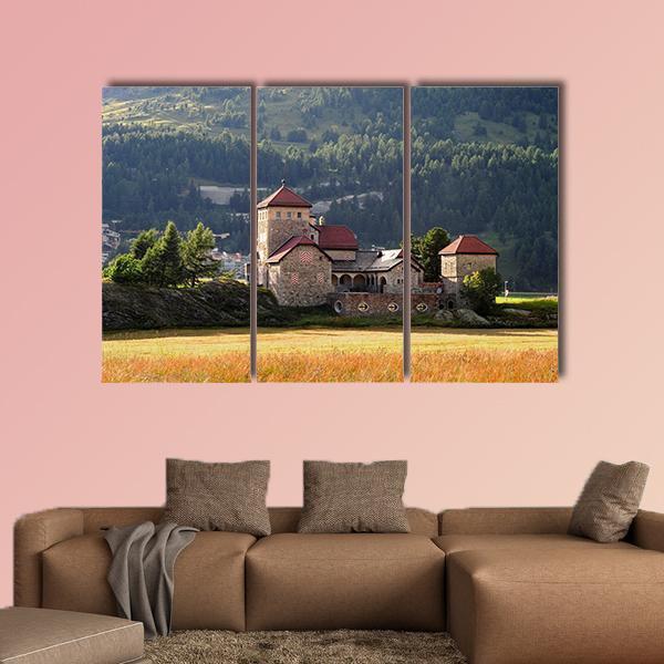 Old Building In Silvaplana Canvas Wall Art-3 Horizontal-Gallery Wrap-37" x 24"-Tiaracle