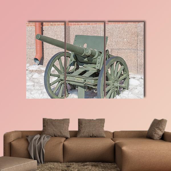 Old Cannon Russia Canvas Wall Art-3 Horizontal-Gallery Wrap-37" x 24"-Tiaracle