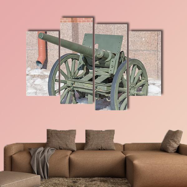 Old Cannon Russia Canvas Wall Art-4 Pop-Gallery Wrap-50" x 32"-Tiaracle