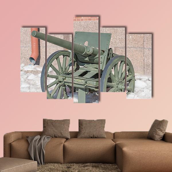 Old Cannon Russia Canvas Wall Art-5 Pop-Gallery Wrap-47" x 32"-Tiaracle