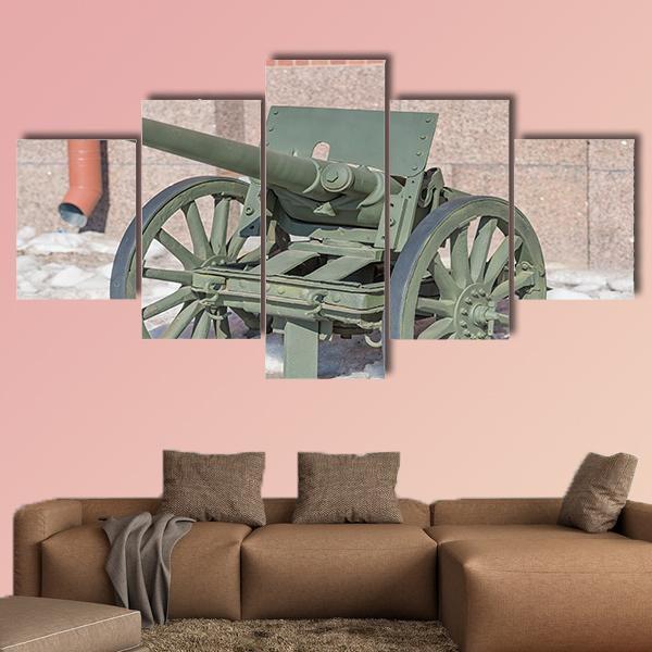 Old Cannon Russia Canvas Wall Art-5 Star-Gallery Wrap-62" x 32"-Tiaracle
