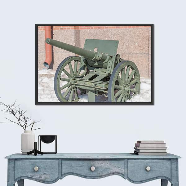 Old Cannon Russia Canvas Wall Art-1 Piece-Floating Frame-24" x 16"-Tiaracle