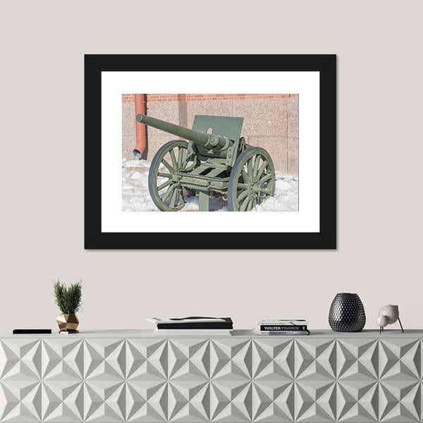Old Cannon Russia Canvas Wall Art-1 Piece-Framed Print-20" x 16"-Tiaracle